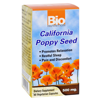 Bio Nutrition - California Poppy Seed - 500 Mg - 60 Vegetarian Capsules - Orca Market