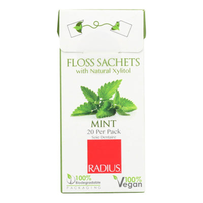 Radius - Floss Sachets With Natural Xylitol - Mint - Case Of 20 - Orca Market