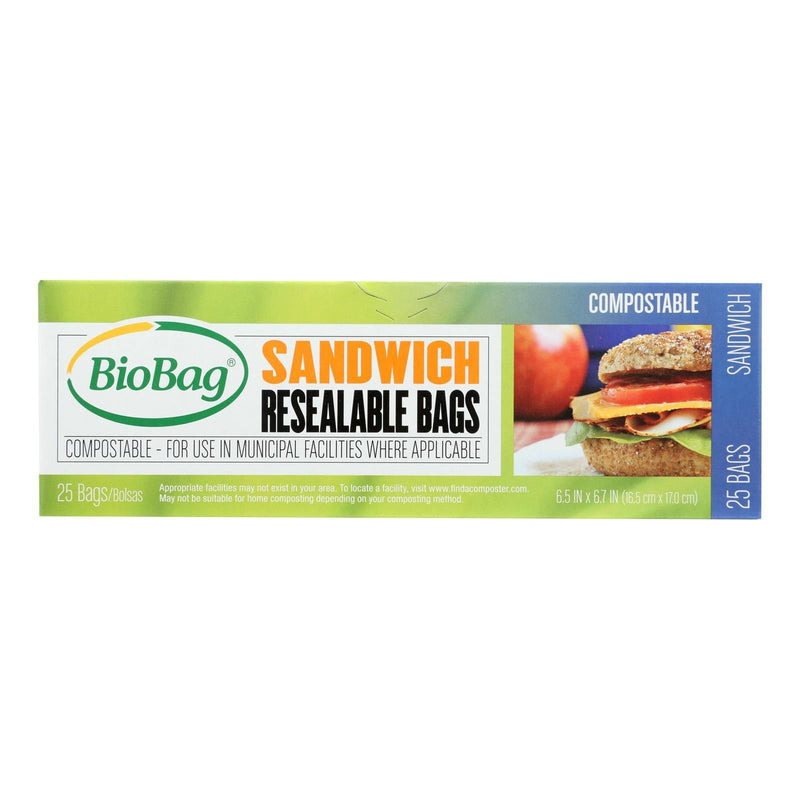 Biobag - Resealable Sandwich Bags - Case Of 12 - 25 Count - Orca Market