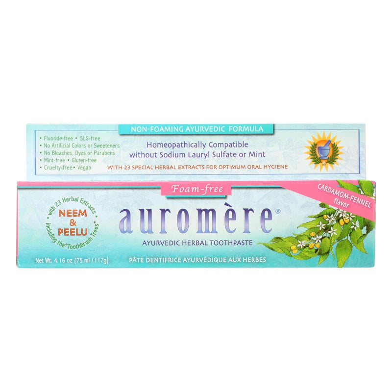 Auromere Toothpaste - Foam-free Cardamom-fennel - Case Of 1 - 4.16 Oz. - Orca Market