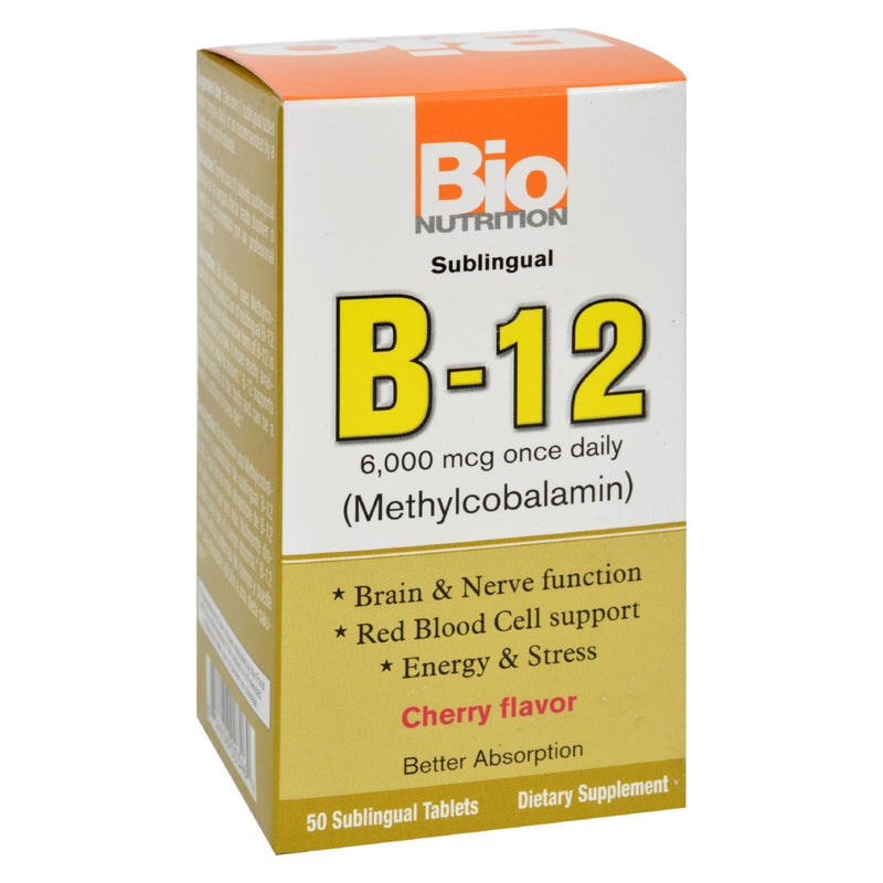 Bio Nutrition - B12 Sublingual - 6000 Mcg - 50 Tablets - Orca Market