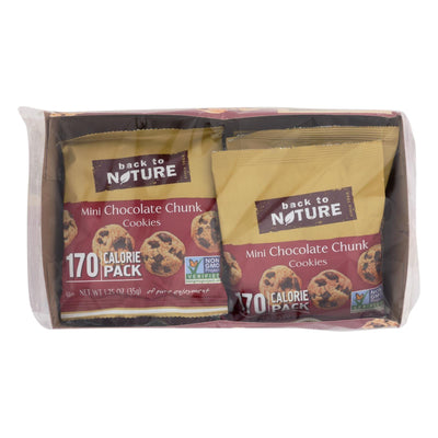 Back To Nature Cookies - Mini Chocolate Chunk - Case Of 4 - 1.25 Oz. - Orca Market