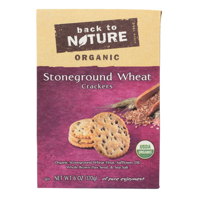 Back To Nature Crackers - Organic Stoneground Wheat - Case Of 6 - 6 Oz. - Orca Market