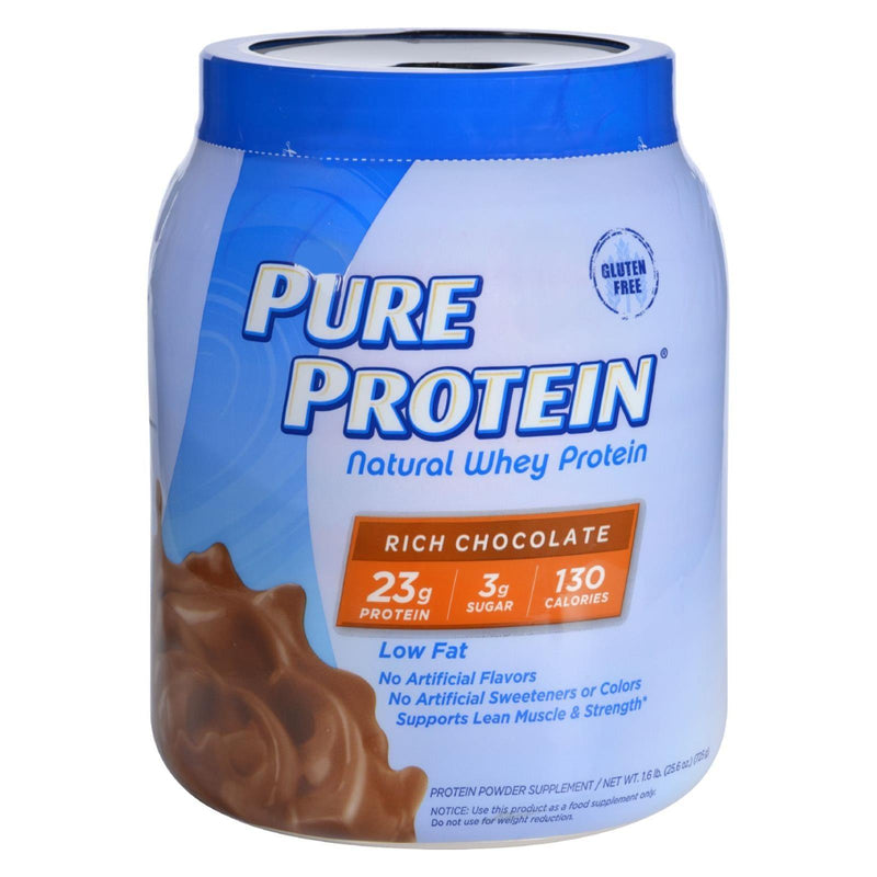 Pure Protein Whey Protein - 100 Percent Natural - Rich Chocolate - 1.6 Lb - Orca Market