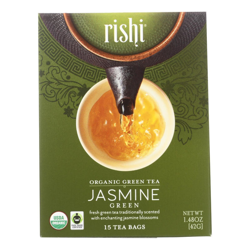 Rishi Organic Green Tea - Jasmine - Case Of 6 - 15 Bags - Orca Market