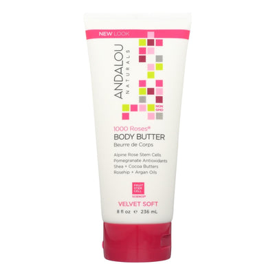 Andalou Naturals Body Butter - 1000 Roses - 8 Oz - Orca Market