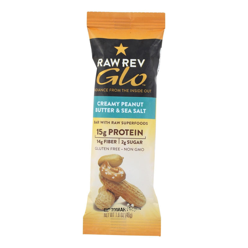 Raw Revolution Glo Bar - Creamy Peanut Butter And Sea Salt - 1.6 Oz - Case Of 12 - Orca Market