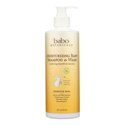 Babo Botanicals - Baby Shampoo And Wash - Moisturizing - Oatmilk - 16 Oz - Orca Market