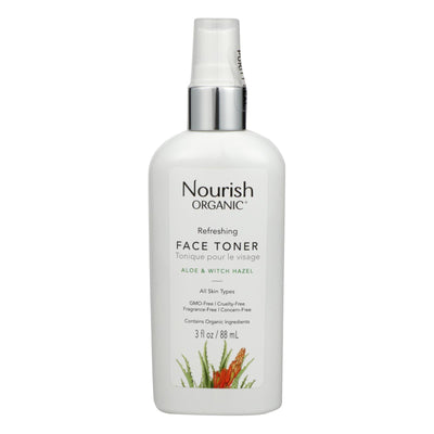 Nourish Organic Face Toner - Refreshing And Balancing - Rosewater And Witch Hazel - 3 Oz - Orca Market