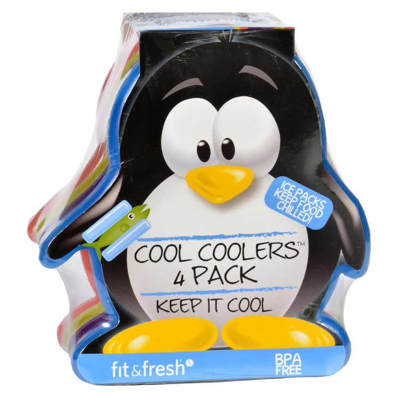 Fit And Fresh Ice Packs - Cool Coolers - Multicolored Penguin - 4 Count - Orca Market