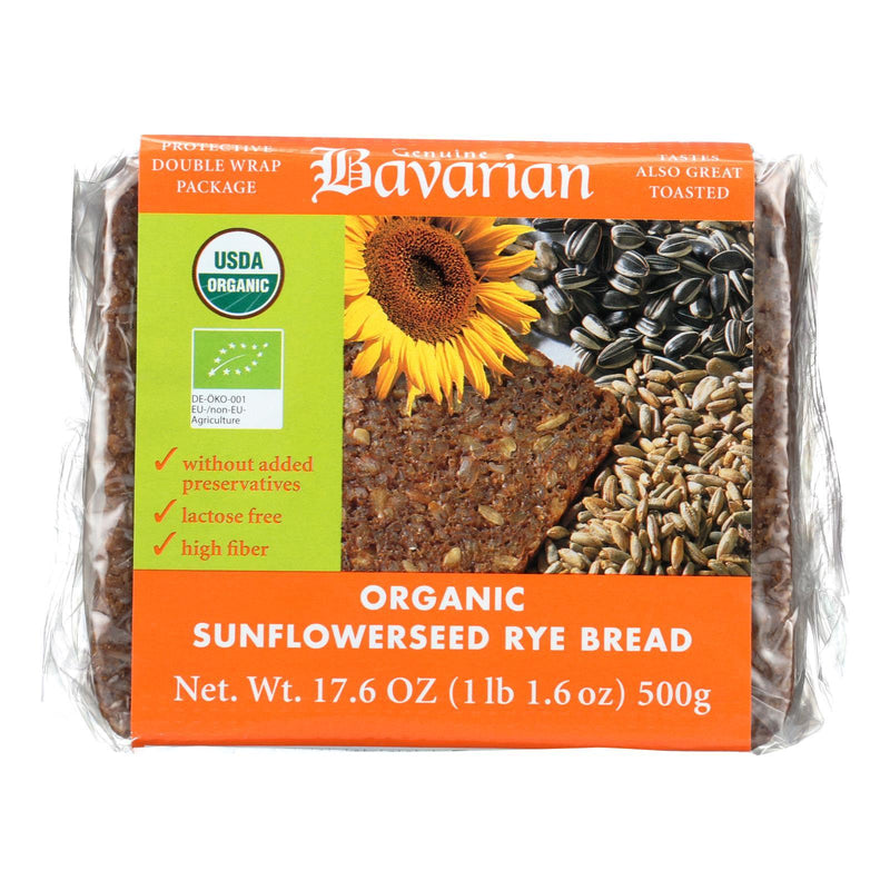 Genuine Bavarian Organic Bread - Sunflower Seed Rey - Case Of 6 - 17.6 Oz. - Orca Market