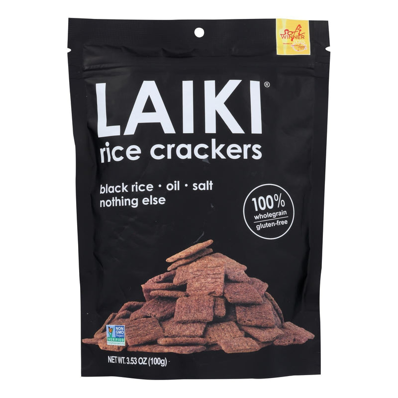 Laiki Rice Crackers - Black - Case Of 8 - 3.5 Oz. - Orca Market