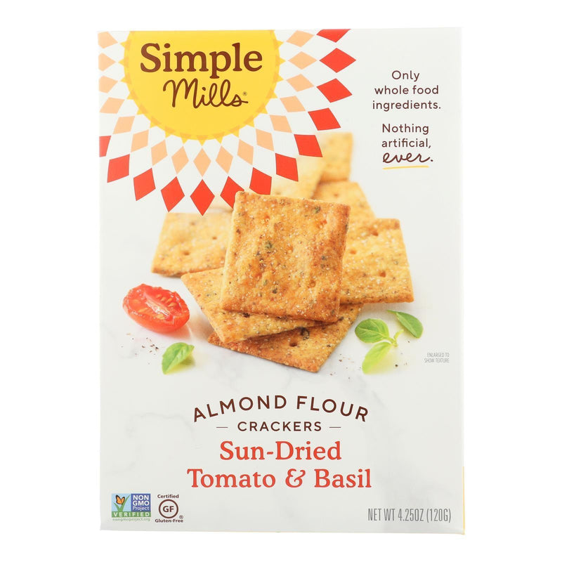 Simple Mills Sun Dried Tomato And Basil Almond Flour Crackers - Case Of 6 - 4.25 Oz. - Orca Market