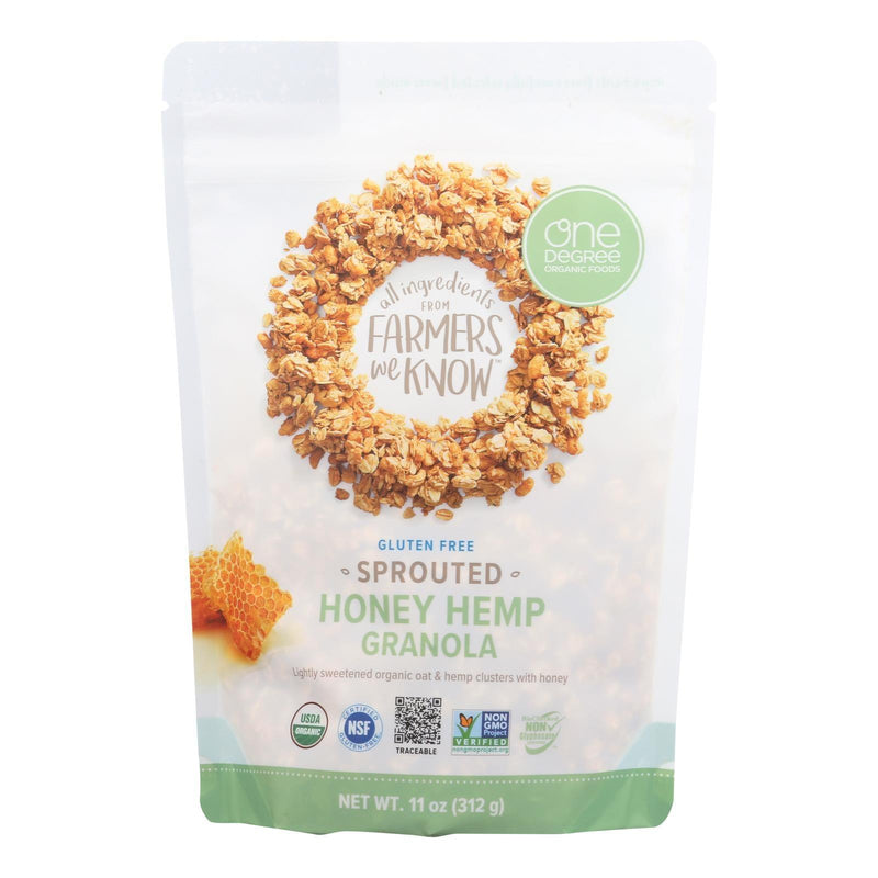 One Degree Organic Foods Sprouted Oat Hemp Granola - Honey - Case Of 6 - 11 Oz. - Orca Market