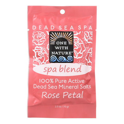 One With Nature Spa Blend Rose Petal Dead Sea Mineral Bath - Salt - Case Of 6 - 2.5 Oz. - Orca Market