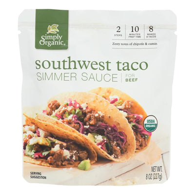 Simply Organic Simmer Sauce - Organic - Southwest Taco - Case Of 6 - 8 Oz - Orca Market