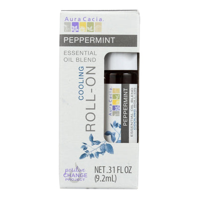 Aura Cacia - Roll On Essential Oil - Peppermint - Case Of 4 - .31 Fl Oz - Orca Market