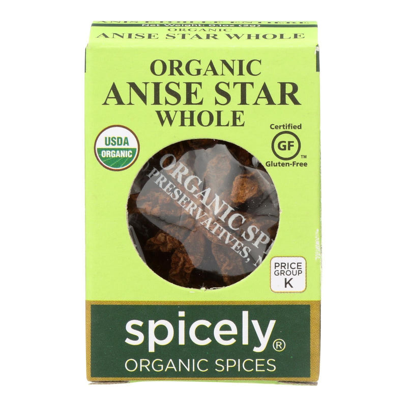 Spicely Organics - Organic Star Anise - Whole - Case Of 6 - 0.1 Oz. - Orca Market