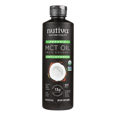 Nutiva 100% Organic Mct Oil - From Coconut - Unflavored - 16 Fl Oz - Orca Market