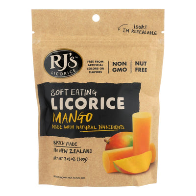 Rj's Licorice Soft Eating Licorice - Mango - Case Of 8 - 7.05 Oz - Orca Market