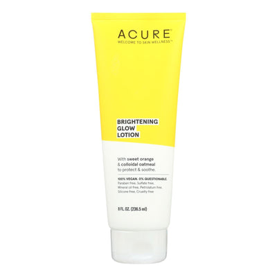 Acure - Lotion - Brightening Glow Moisture - Sweet Orange And Oatmeal - 8 Fl Oz. - Orca Market