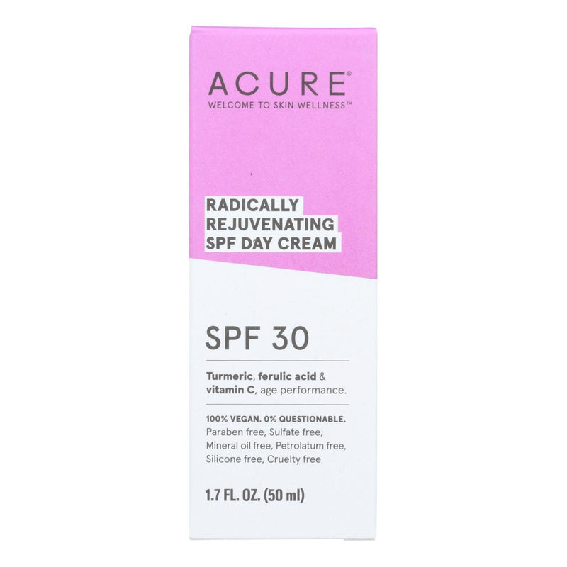 Acure - Spf 30 Day Cream - Radically Rejuvenating - 1.7 Fl Oz. - Orca Market