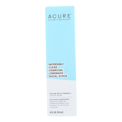 Acure - Charcoal Lemonade Facial Scrub - Incredibly Clear - 4 Fl Oz. - Orca Market