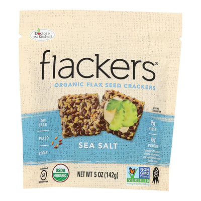 Doctor In The Kitchen - Organic Flax Seed Crackers - Sea Salt - Case Of 6 - 5 Oz. - Orca Market